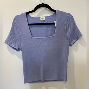 Abercombie Ottoman Squareneck Sweater Tee. In blue. size L. New with tags!